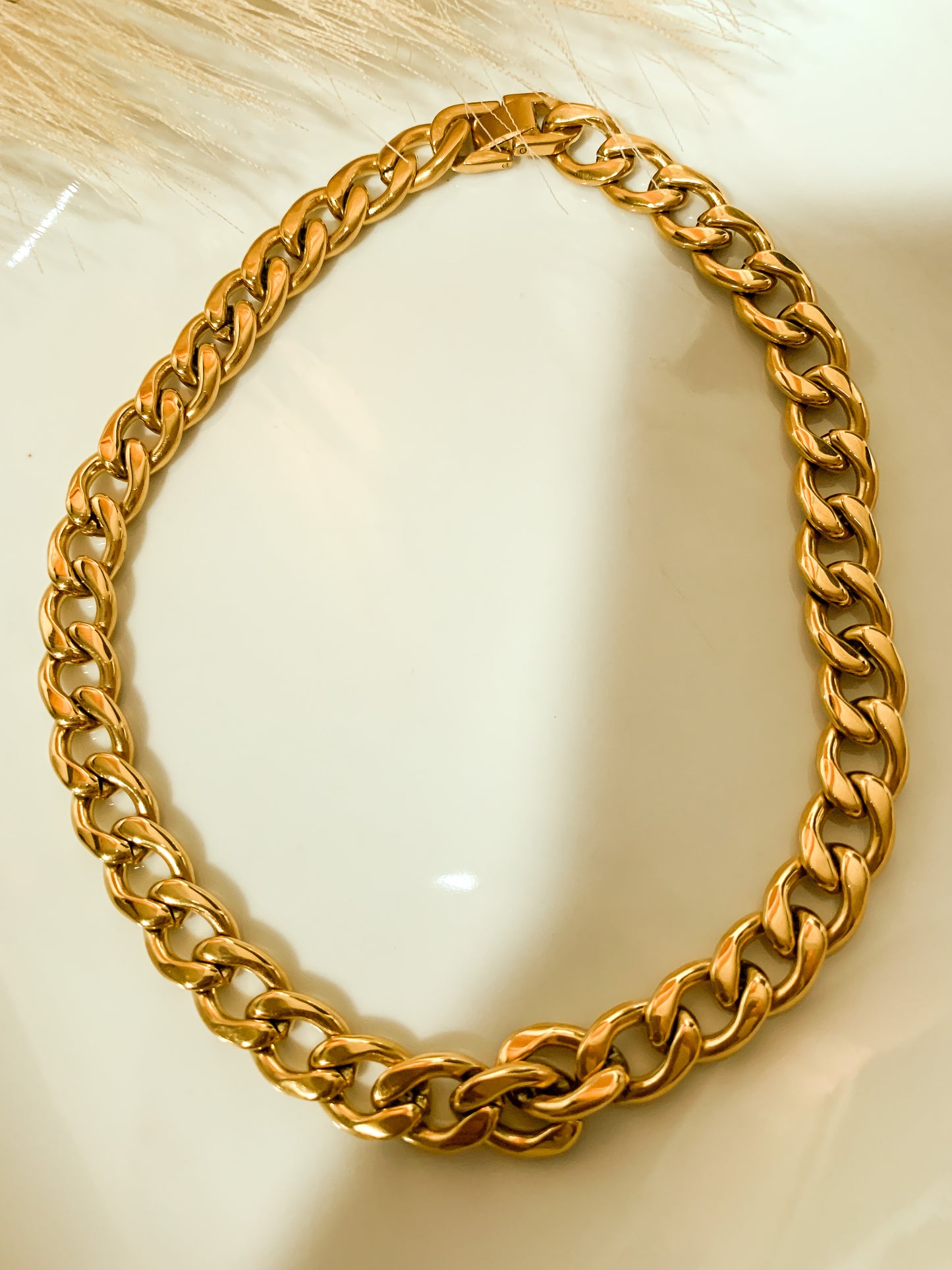 Chunky Necklace gold - Cadena Cubana