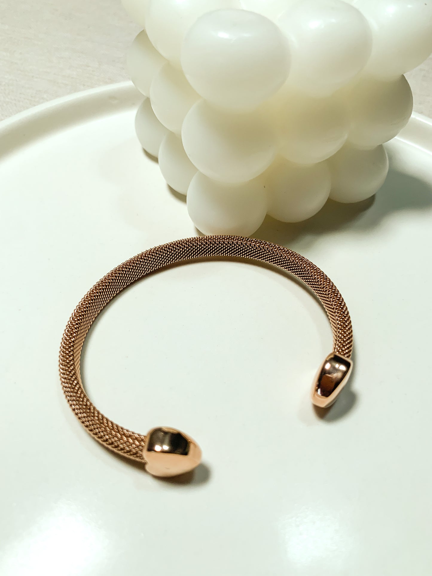 Rose Gold Heart Bracelet - Brazalete oro rosa corazón