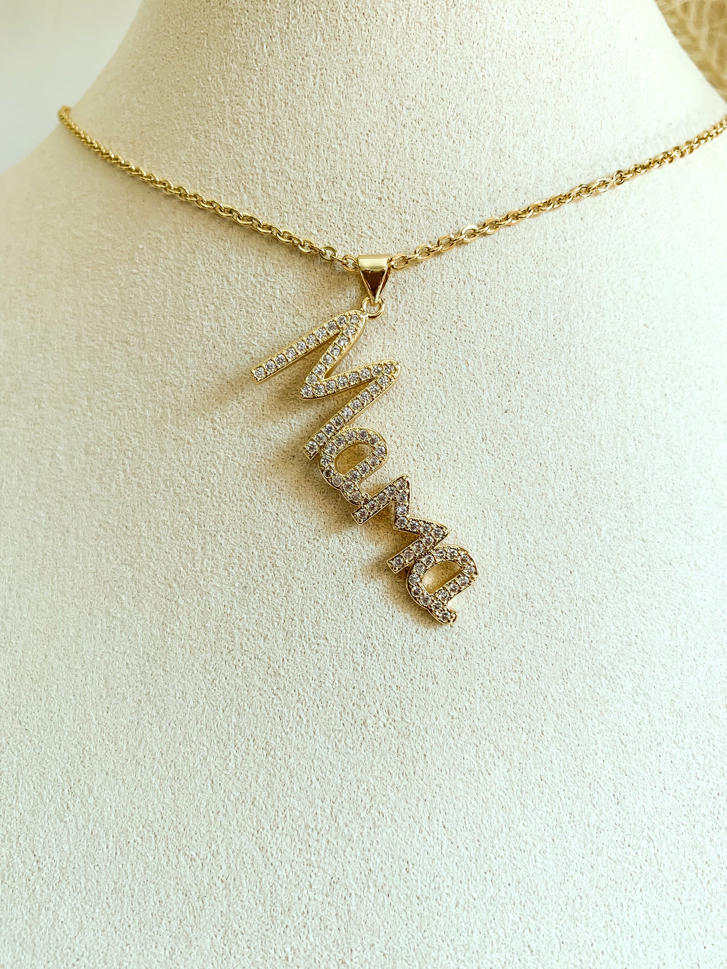Gold mother necklace
